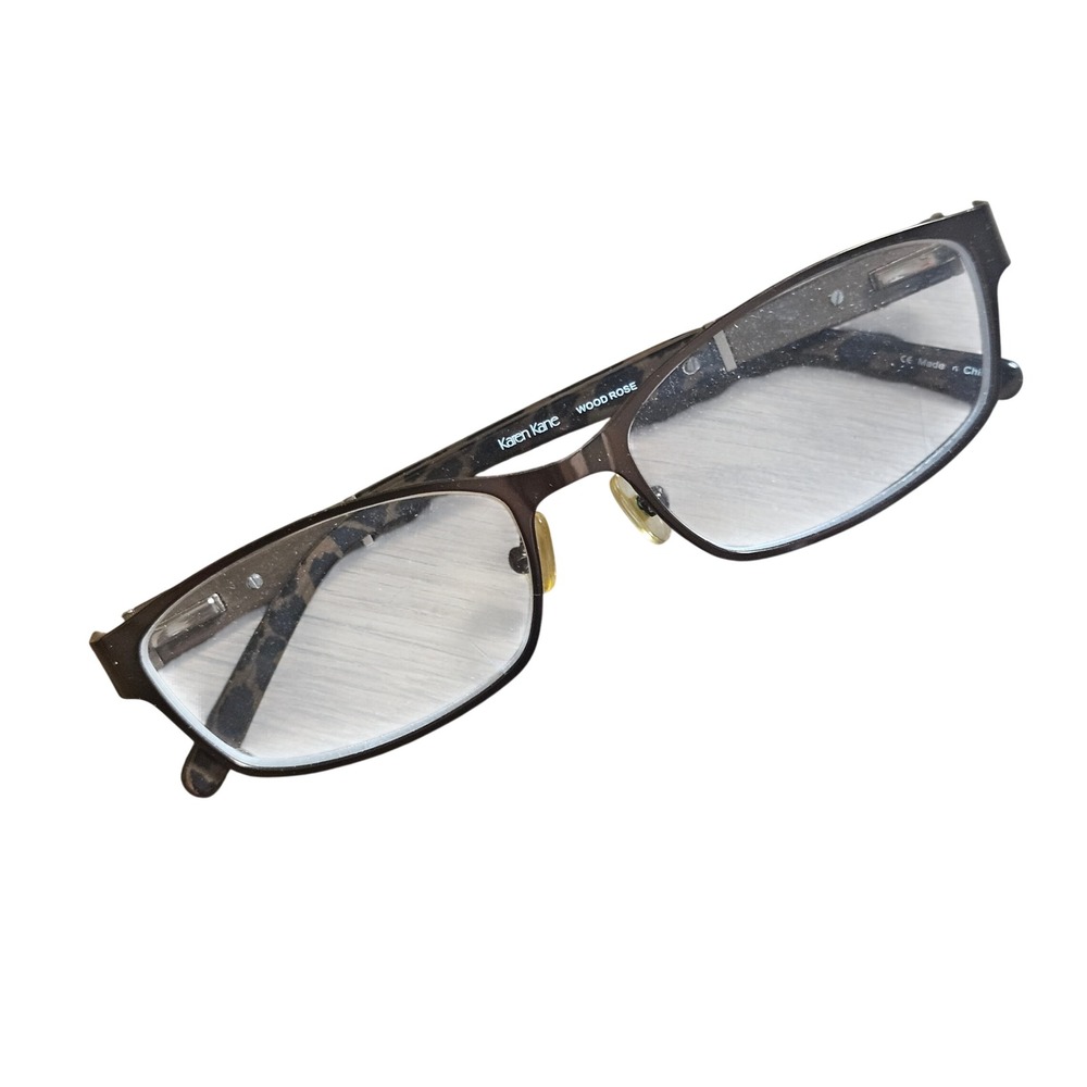 Karen Kane Wood Rose Full Rim Rectangular Eyeglass Frames Tortoise 53-16-135